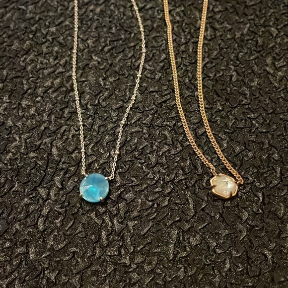 Kendra Scott pendant necklaces one gold tone 8.5” L & one silver 9” L - Picture 3 of 10